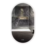 24 in. W x 40 in. H Large Frameless Oval Anti-Fog with LED Light Wall Mount Bathroom Vanity Mirror in Natural