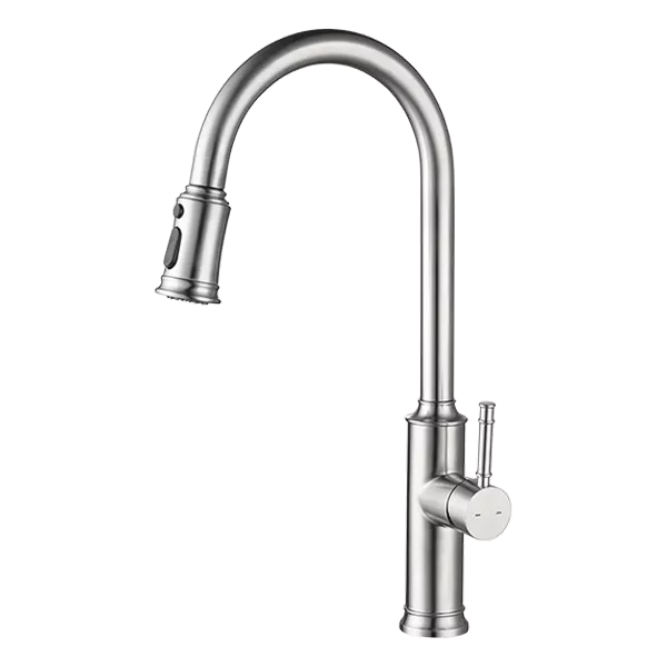 Single Handle Pull Down Kitchen Faucet with Multi Function Sprayhead