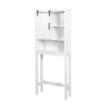 Over-the-Toilet Storage Cabinet, Space-Saving Bathroom Cabinet, with Adjustable Shelves and A Barn Door 27.16 x 9.06 x 67 inch
