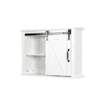 Bathroom Wall Cabinet with 2 Adjustable Shelves Wooden Storage Cabinet with a Barn Door 27.16x7.8x19.68 inch