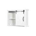 Bathroom Wall Cabinet with 2 Adjustable Shelves Wooden Storage Cabinet with a Barn Door 27.16x7.8x19.68 inch