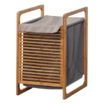 Modern Bathroom Bamboo Laundry Basket, Functional Home Decor Storage Organization in Natural
