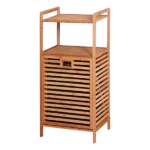 Modern Bathroom Bamboo Laundry Basket, Functional Home Decor Storage Organization in Natural