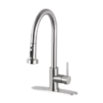 Single Handle Stainless Steel Pull Down Kitchen Faucet with Sprayer in Brushed Nickel