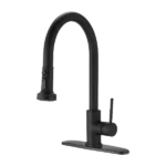 Single Handle Stainless Steel Pull Down Kitchen Faucet with Sprayer in Matte Black