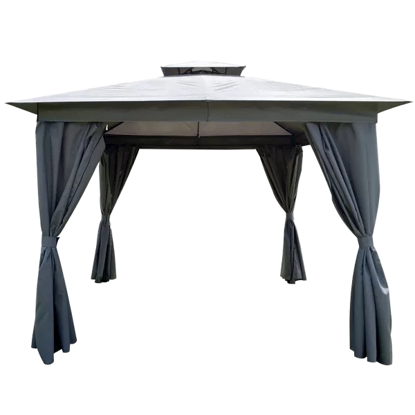 Outdoor Patio Garden Gazebo Canopy Tent,Outdoor Shading, Gray and Beige Color