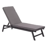 Outdoor Lounge Chair With Appealing Design, Aluminum Frame, Adjustable Back Rest