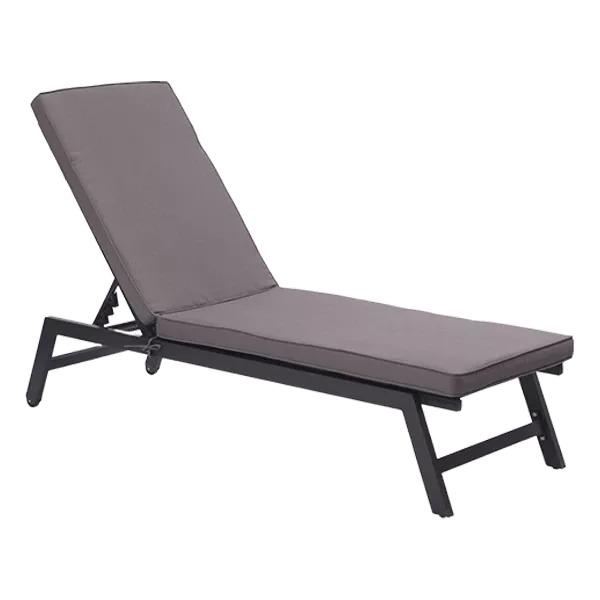 Outdoor Lounge Chair With Appealing Design, Aluminum Frame, Adjustable Back Rest