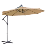 Steel Cantilever Tilt Patio Umbrella with in Taupe Color