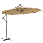 Steel Cantilever Tilt Patio Umbrella with in Taupe Color