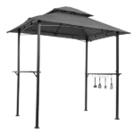 Pop-up folding tent Metal Rectangle Grill Gazebo in Gray Color