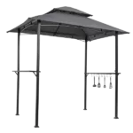 Pop-up folding tent Metal Rectangle Grill Gazebo in Gray Color