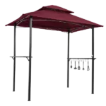 Pop-up folding tent Metal Rectangle Grill Gazebo in Burgundy Color