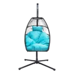 3.75 ft. Free Standing Blue Swing Egg Chair with Stylish Design