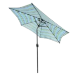 Push-Button Modern Tilt Market Patio Umbrella in Blue Color