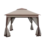 Outdoor Patio Pop Up Gazebo Canopy in Coffee Color