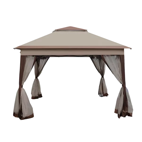 Outdoor Patio Pop Up Gazebo Canopy in Coffee Color