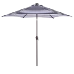 Outdoor Patio 8.7 ft.Market Table Umbrella with Push Button Tilt and Crank in Blue Color