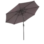 Patio Umbrella Outdoor Solar Powered LED Lighted Umbrella in Brown Color