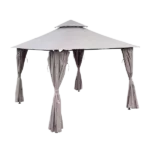 Outdoor Patio Garden Gazebo Canopy, Outdoor Shading, Gazebo Tent With Curtains in Grey Color