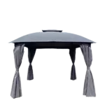 Outdoor Patio Garden Gazebo Canopy, Outdoor Shading, Gazebo Tent With Curtains in Gray Color