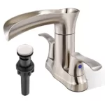 Centerset 2-Handle Waterfall Bathroom Sink Faucet With Drain Assembly