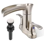 Centerset 2-Handle Waterfall Bathroom Sink Faucet With Drain Assembly