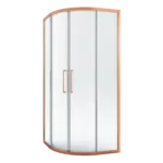 35.43 in. W x 76.77 in. H Sliding Diamond Framed Shower Door/Enclosure in Rose Gold with Clear Glass
