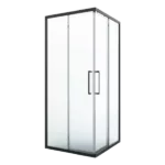 20" in Width x 5" Height Aluminum Black Framed Square Sliding Door Shower Enclosure