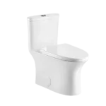 1-Piece Dual Flush Modern Ceramic Toilet in White Color
