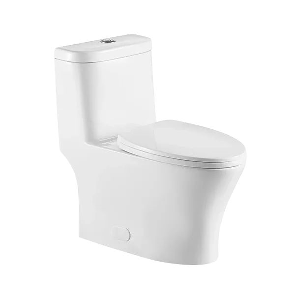 Ceramic Dual Flush Elongated One-Piece Toilet in White Color