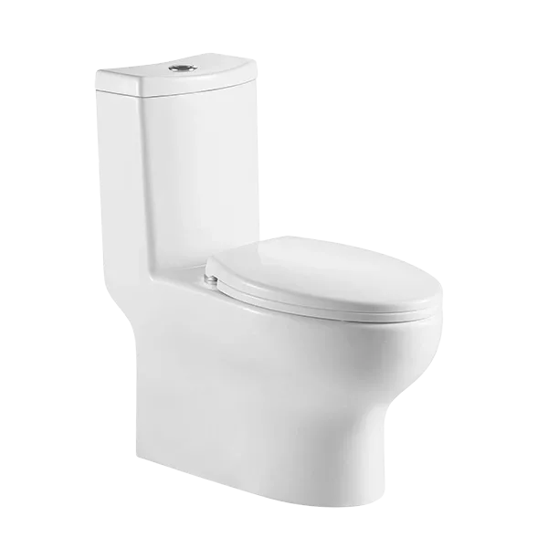 Eco Friendly Dual Flush White Elongated One-Piece Toilet