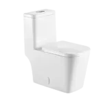 Ceramic One-Piece Elongated Toilet in White Color with Dual Flush