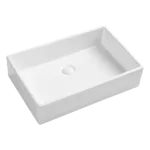 Rectangular Ceramic Bathroom Sink - White Finish, Premium Quality, Easy Cleaning, and Hassle-free Installation