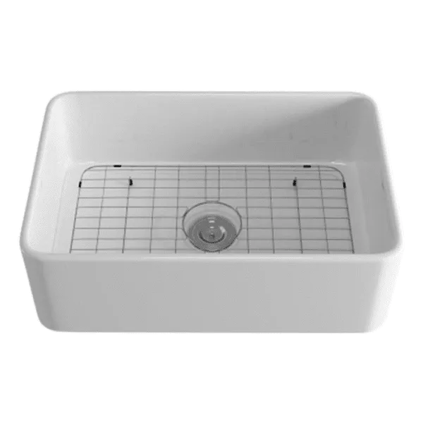 White Fireclay 30 in. Single Bowl Farmhouse Apron Kitchen Sink