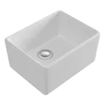 White Ceramic 20.88 in. Single Bowl Farmhouse Apron Kitchen Sink