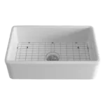 White Rectangle Porcelain 33 in. L Single Bowl Kitchen Sink