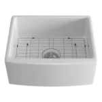 White Ceramic 24 in. Single Bowl Drop-In Kitchen Sink