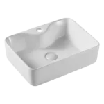 White Ceramic Single Bowl Bathroom Sink with Countertop Installation