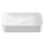 Modern Bathroom Rectangular White Ceramic Vessel Vanity Sink
