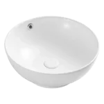 Round Vessel Sink in White With Sleek Design