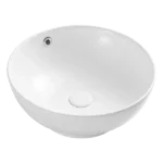 Round Vessel Sink in White With Sleek Design