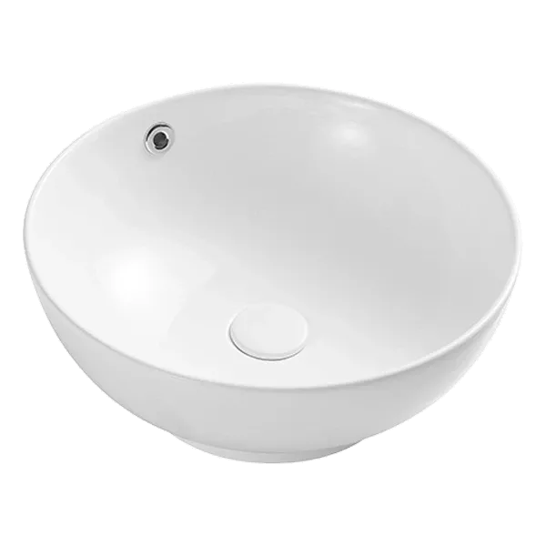 Round Vessel Sink in White With Sleek Design