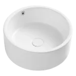 White Ceramic Round Vessel Sink With Stylish Design