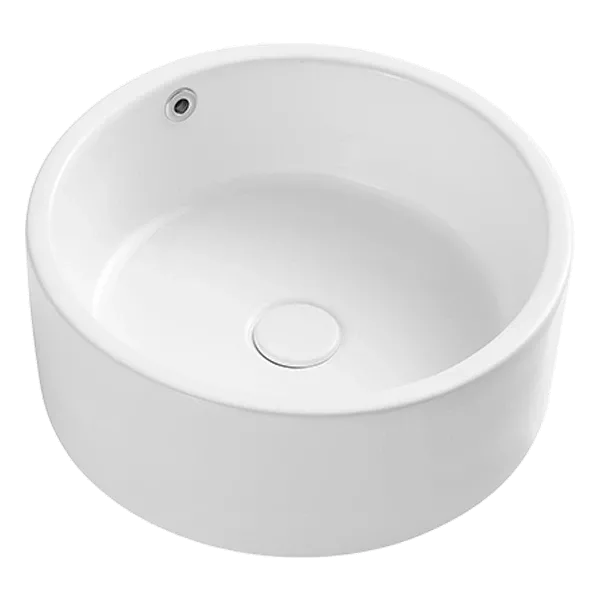 White Ceramic Round Vessel Sink With Stylish Design