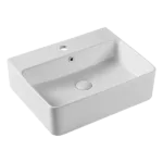 21 in. x 16 in. White Porcelain Rectangular Countertop Bath Vessel Sink with Popup Drain
