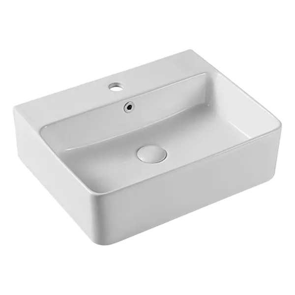 21 in. x 16 in. White Porcelain Rectangular Countertop Bath Vessel Sink with Popup Drain