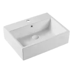 High Quality Rectangle White Bathroom Sink with Popup Drain