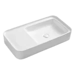 White Ceramic Rectangular Vessel Sink With Sleek and Modern Design