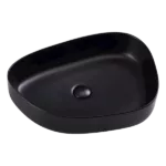 Black Ceramic Oval Vessel Sink Above Counter Bathroom Vanity Sink Bathroom Sink Art Basin